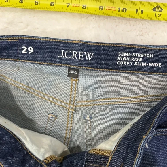 J.CREW Semi-Stretch High Rise Curvy Slim Wide,Size 29 - Picture 9 of 17